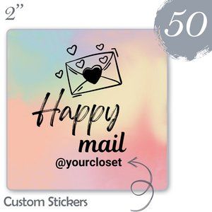 50 Thank you Stickers Thermal Glossy